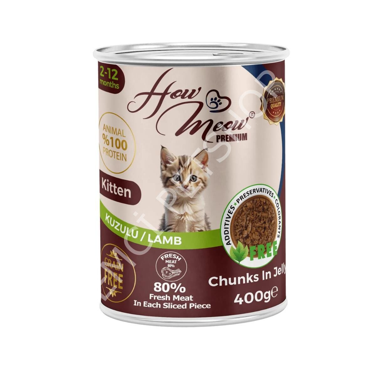 How Meow Kuzulu Jöleli Parça Etli Yavru Kedi Konservesi 400 Gr