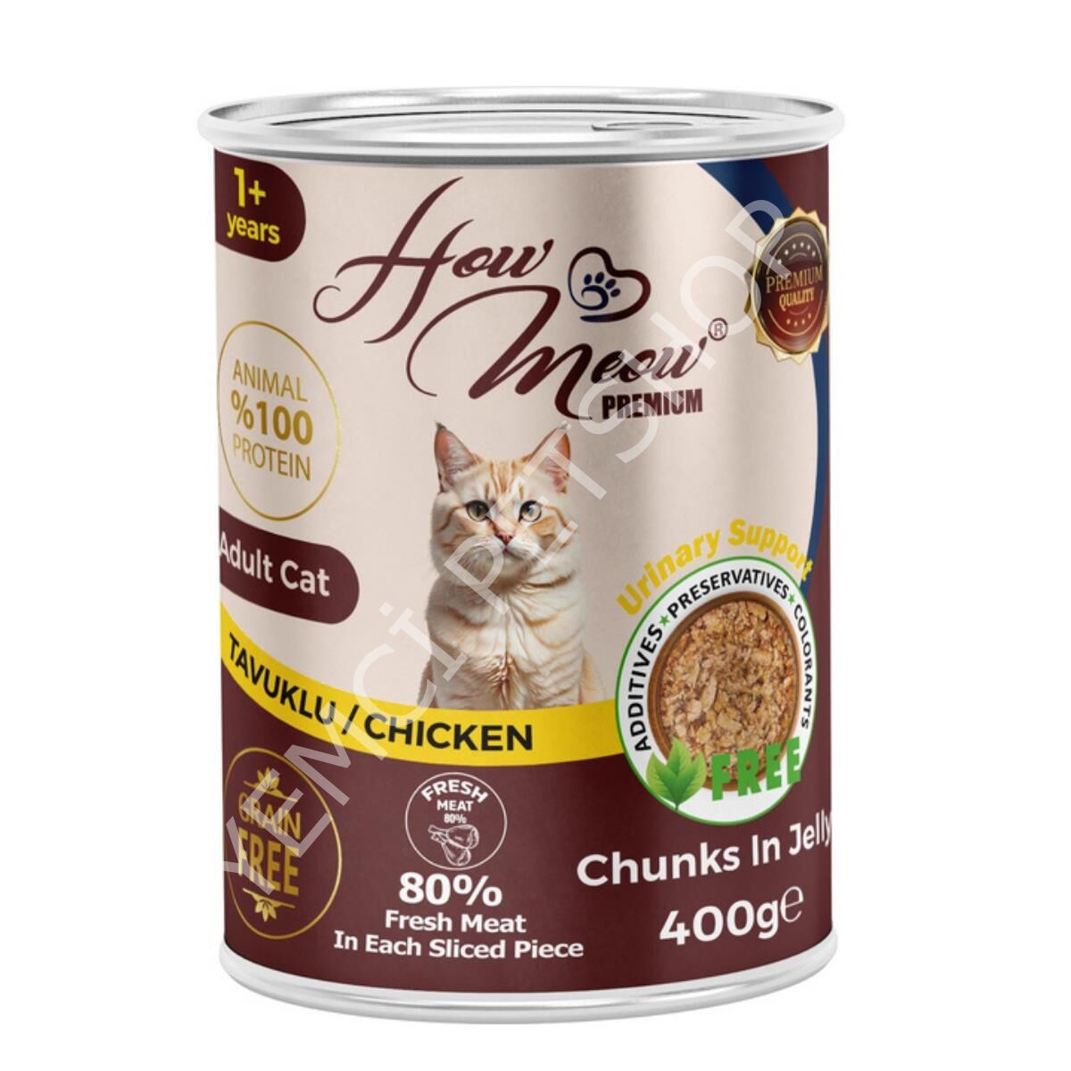 How Meow Tavuklu Jöleli Parça Etli Yetişkin Kedi Konservesi 400 Gr