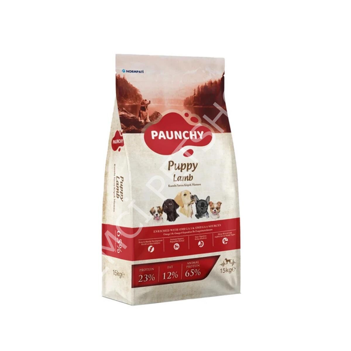 Paunchy Kuzu Etli Yavru Köpek Maması 15KG