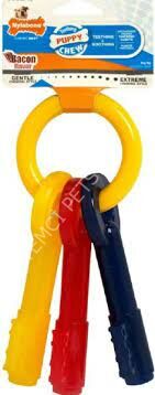 Nylabone Puppy Teething Keys Bacon XS