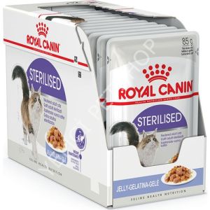 Royal Canin Sterilised Kısırlaştırılmış Kediler için Jöle İçerisnde Yaş Kedi Maması 85g x 12 Adet
