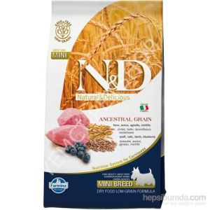 N&D Ancestral Grain Düşük Tahıllı Kuzu Etli ve Yaban Mersinli 2.5 kg Küçük Irk Yetişkin Köpek Maması