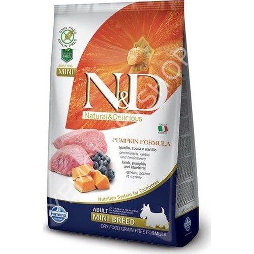 N&D Pumpkin Kuzu Etli Balkabaklı ve Yaban Mersinli 2.5 kg Küçük Irk Yetişkin Köpek Maması