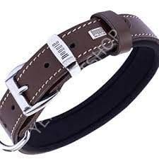 DOGGİE KONFOR DERİ KEMİK DESENLİ BOYUN TASMASI KAHVE 3,5X47-55CM