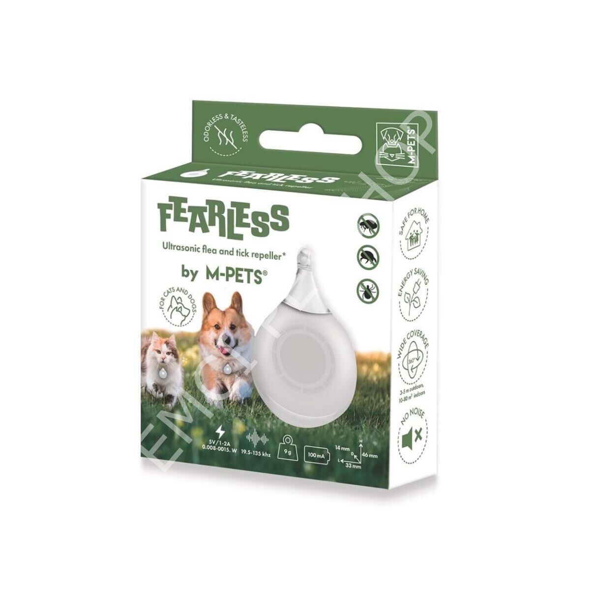 M-PETS FEARLESS ULTRASONIC KEDİ VE KÖPEK PİRE ve KENE KOVUCU WHİTE