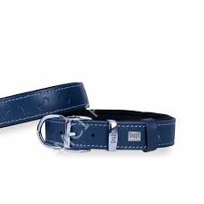 DOGGİE KONFOR DERİ KEMİK DESENLİ BOYUN TASMASI ROYALMAVİ 4X47-55CM