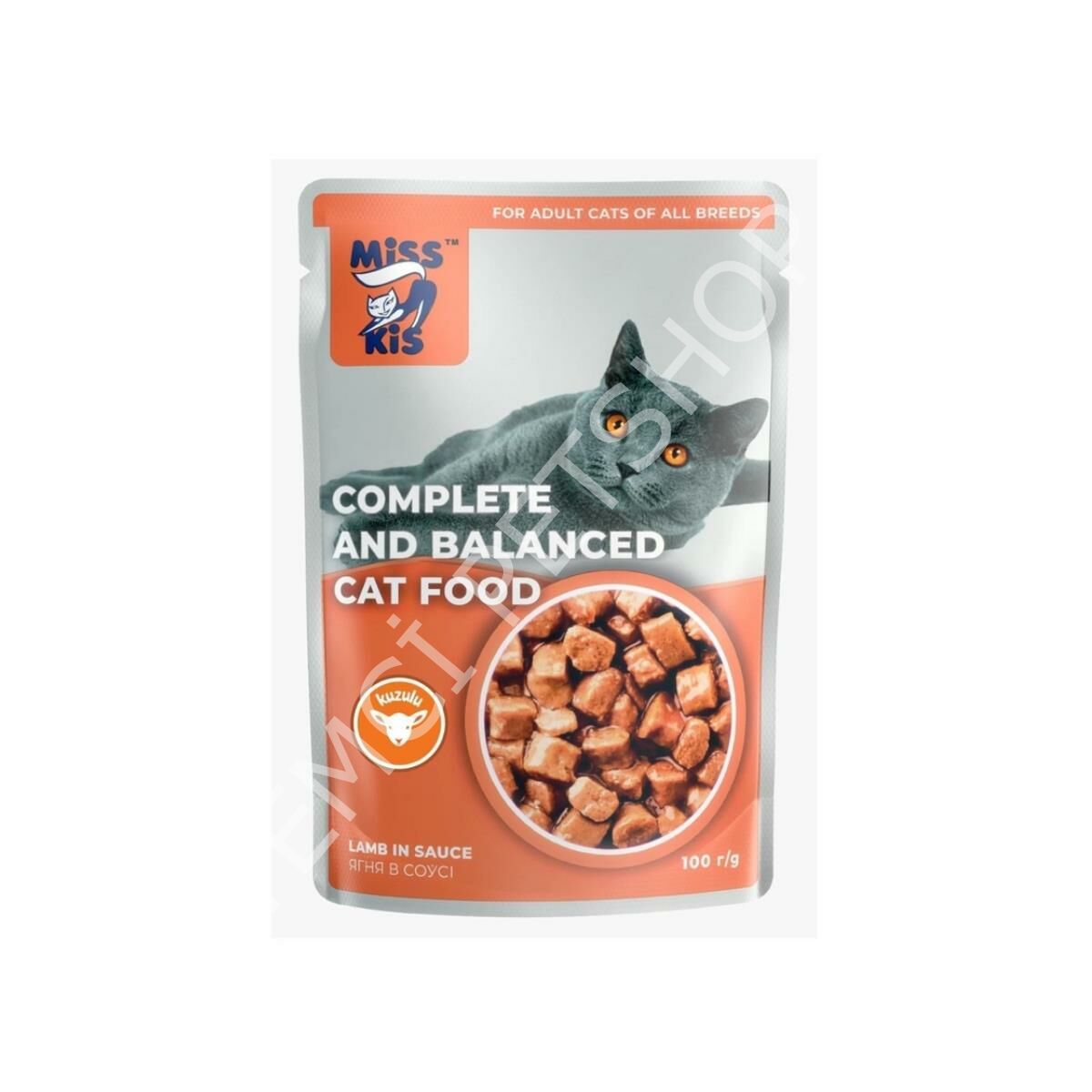 Miss Kis Premium Pouch Kuzulu Yetişkin Kedi Konservesi 100 gr x 24 Adet