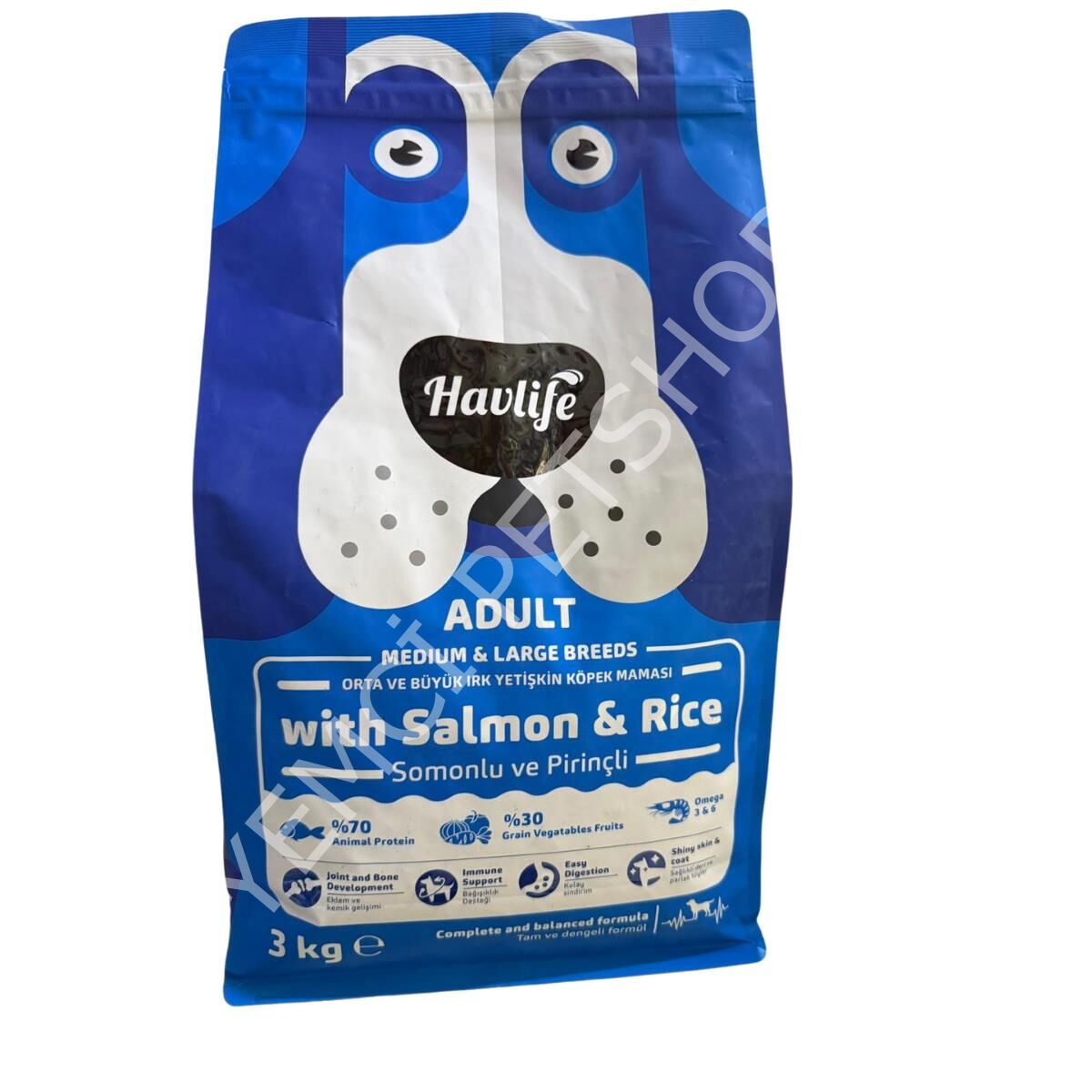 Havlife Orta ve Büyük Irk Somonlu Yetişkin Köpek Maması 3 Kg