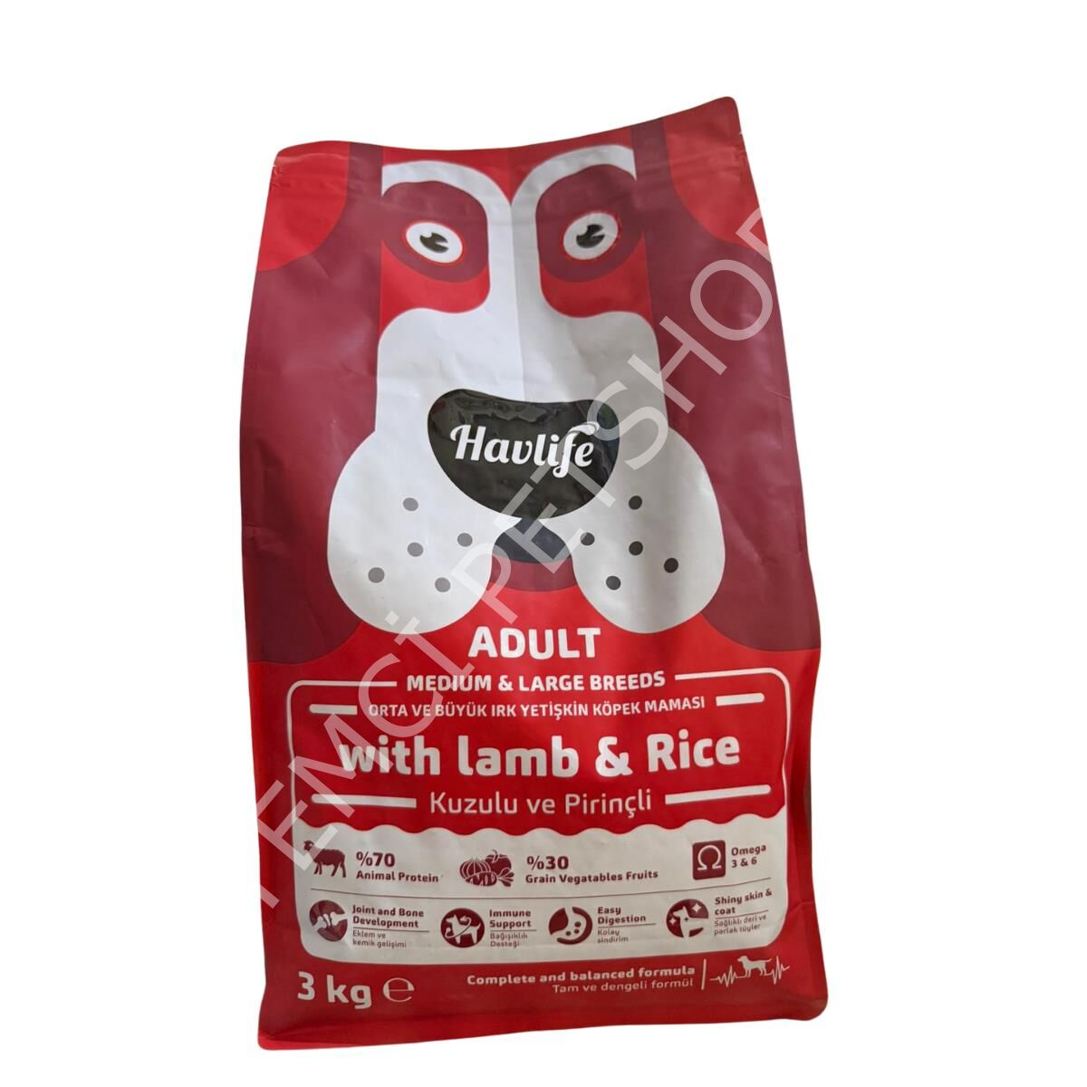 Havlife Orta ve Büyük Irk Kuzulu Yetişkin Köpek Maması 3 Kg