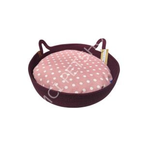 Sky Pet Desıgn Örme Kedi Köpek Yatağı 40 Cm Vişne