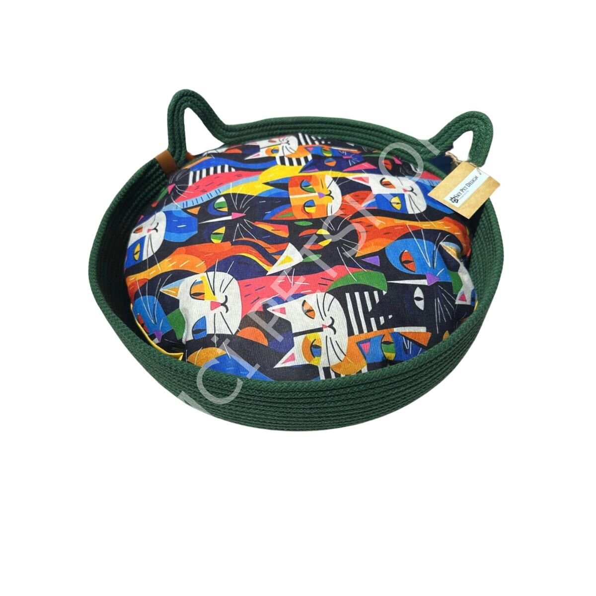Sky Pet Desıgn Örme Kedi Köpek Yatağı 40 Cm Yeşil