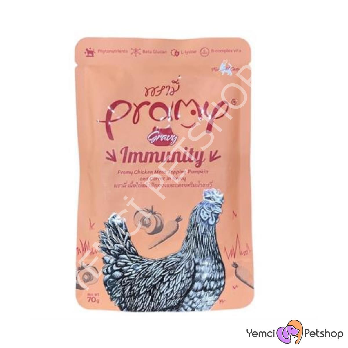 PRAMY TAVUKLU BALKABAKLI HAVUÇLU TAMAMLAYICI YETİŞİN KEDİ MAMASI 70 GR
