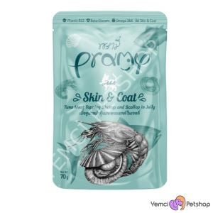 PRAMY TON BALIKLI DENİZ TARAKLI KARİDESLİ TAMAMLAYICI YETİŞKİN KEDDİ MAMASI 70 GR
