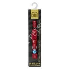 CATTİE DESENLİ KEDİ BOYUN TASMASI KIRMIZI 1X15-25CM