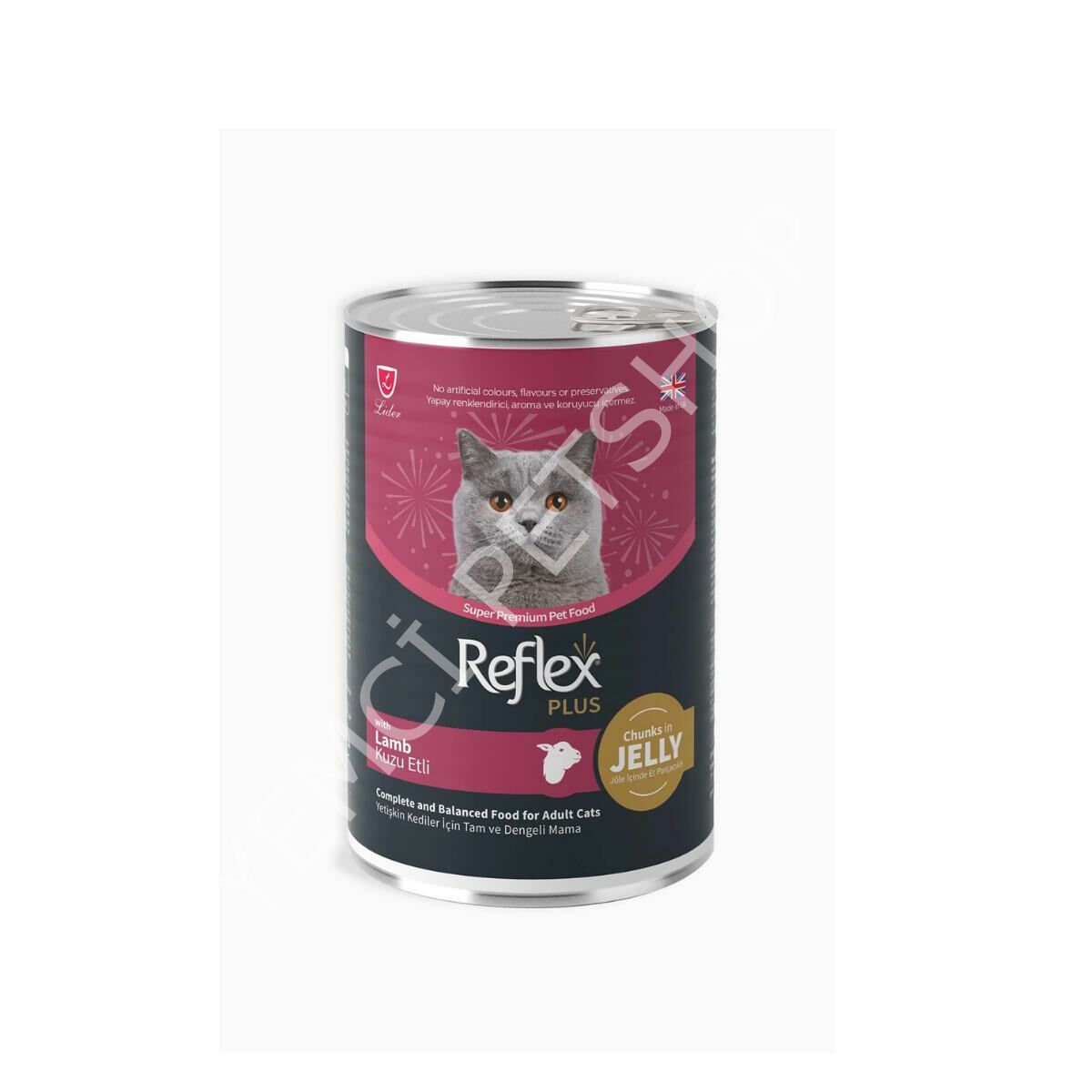 Reflex Plus Jöle içinde Et Parçacıklı Kuzu Etli Yetişkin Kedi Maması 400 gr