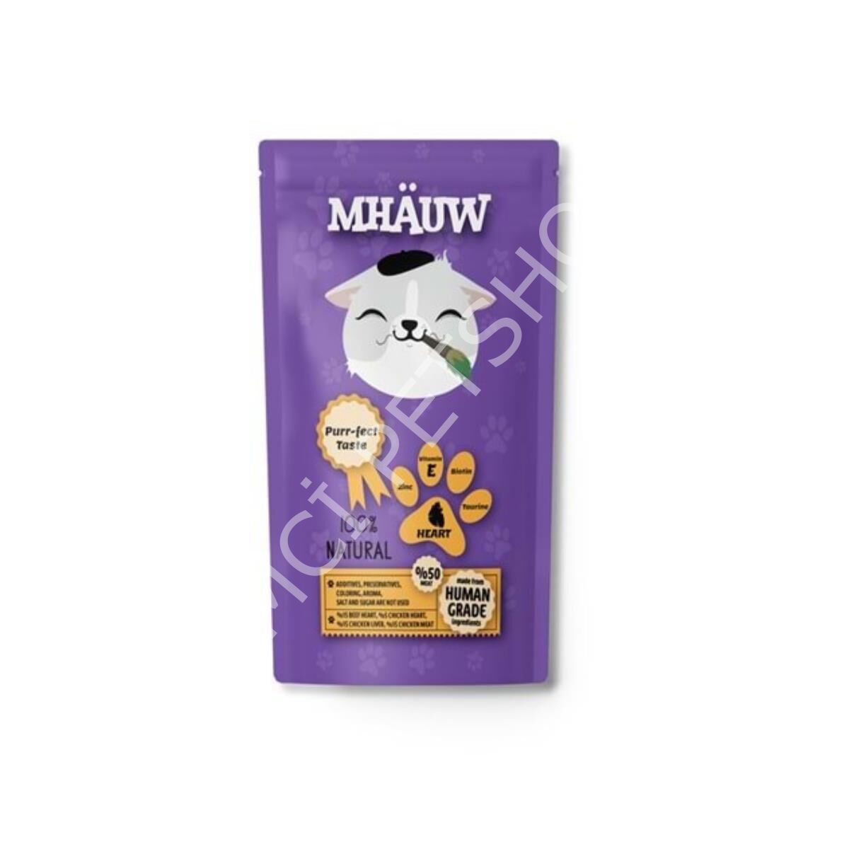 Mhauw Yürekli Kedi  Yaş Maması 80 Gr x 30 Adet