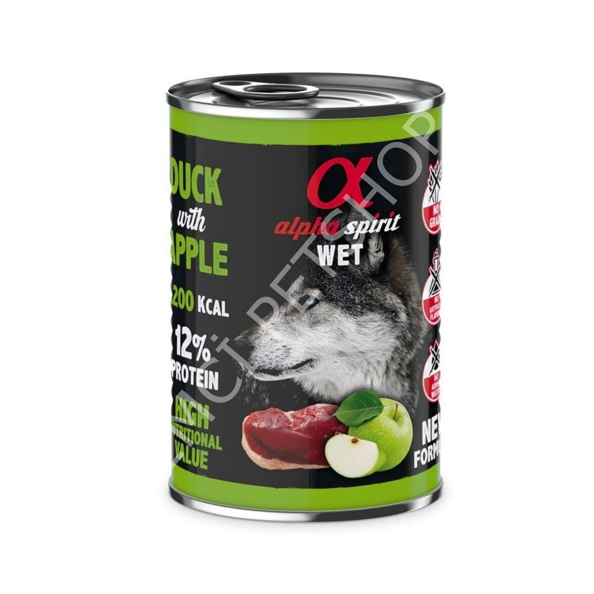 Alpha Spirit Yetişkin Köpek Konservesi Ördekli Elmalı 400 gr