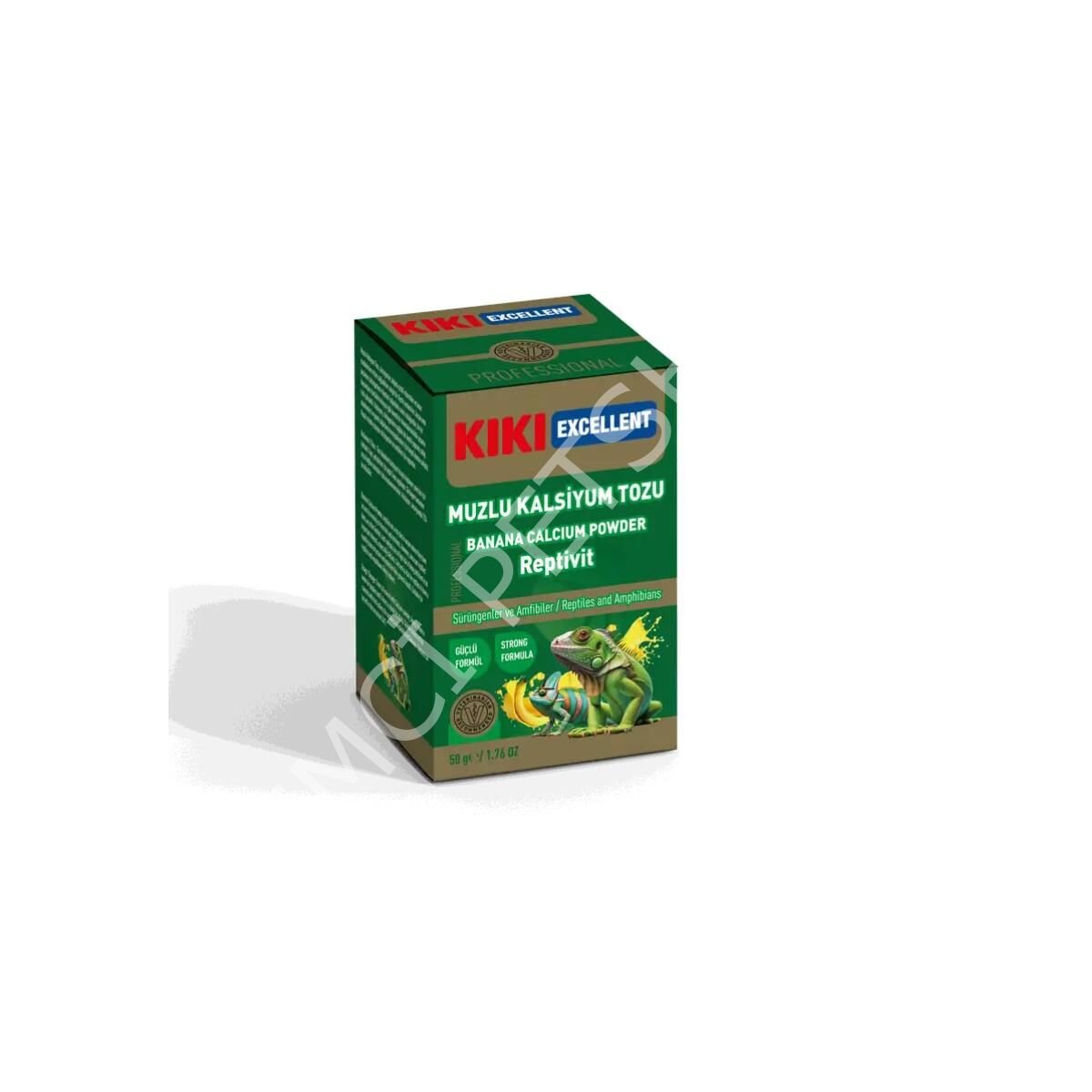 Kiki Excellent Muzlu Kalsiyum Reptivit Sürüngenler ve Amfibiler için Toz Mineral 50 Gr