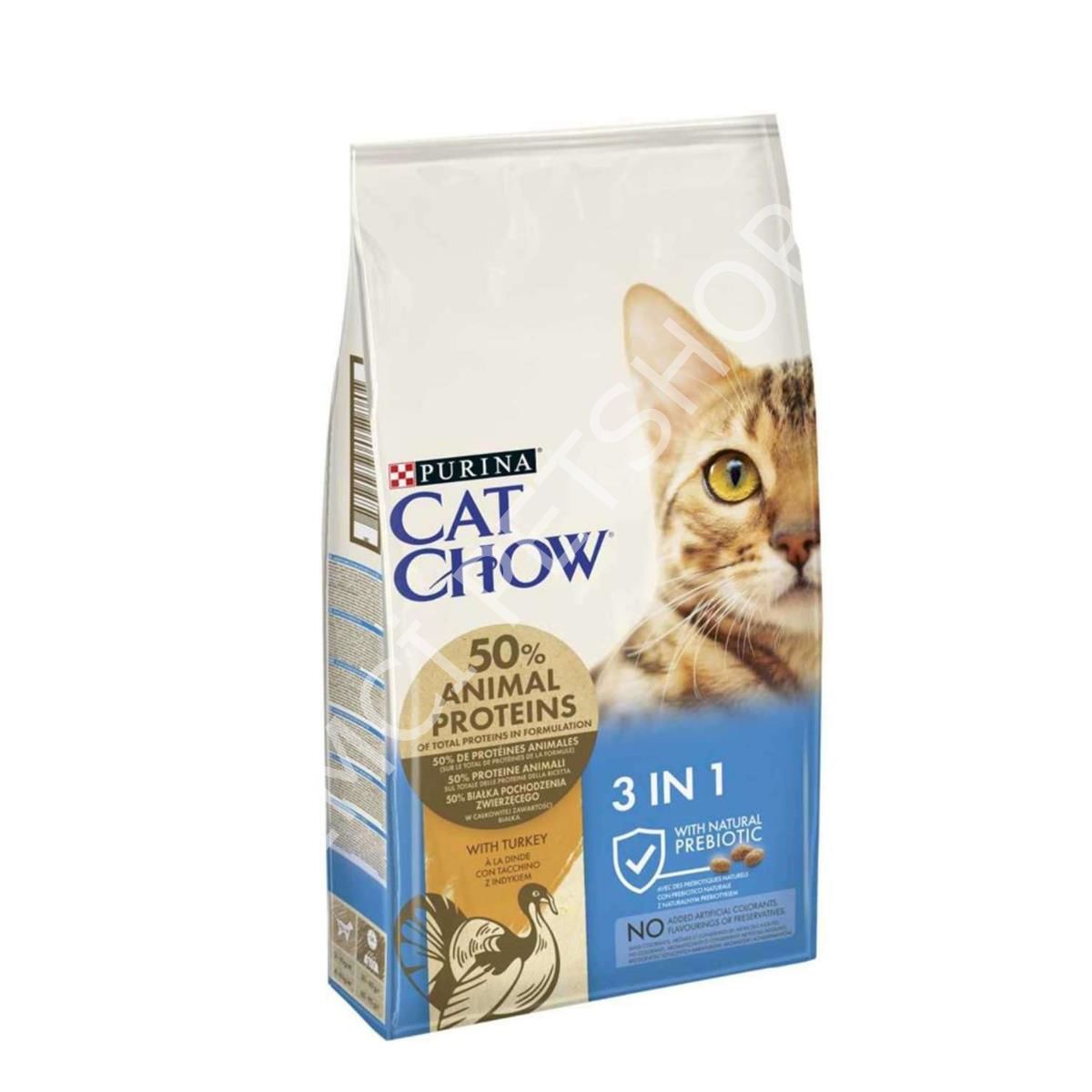 Cat Chow 3in1 Hindili 15 kg Yetişkin Kedi Maması