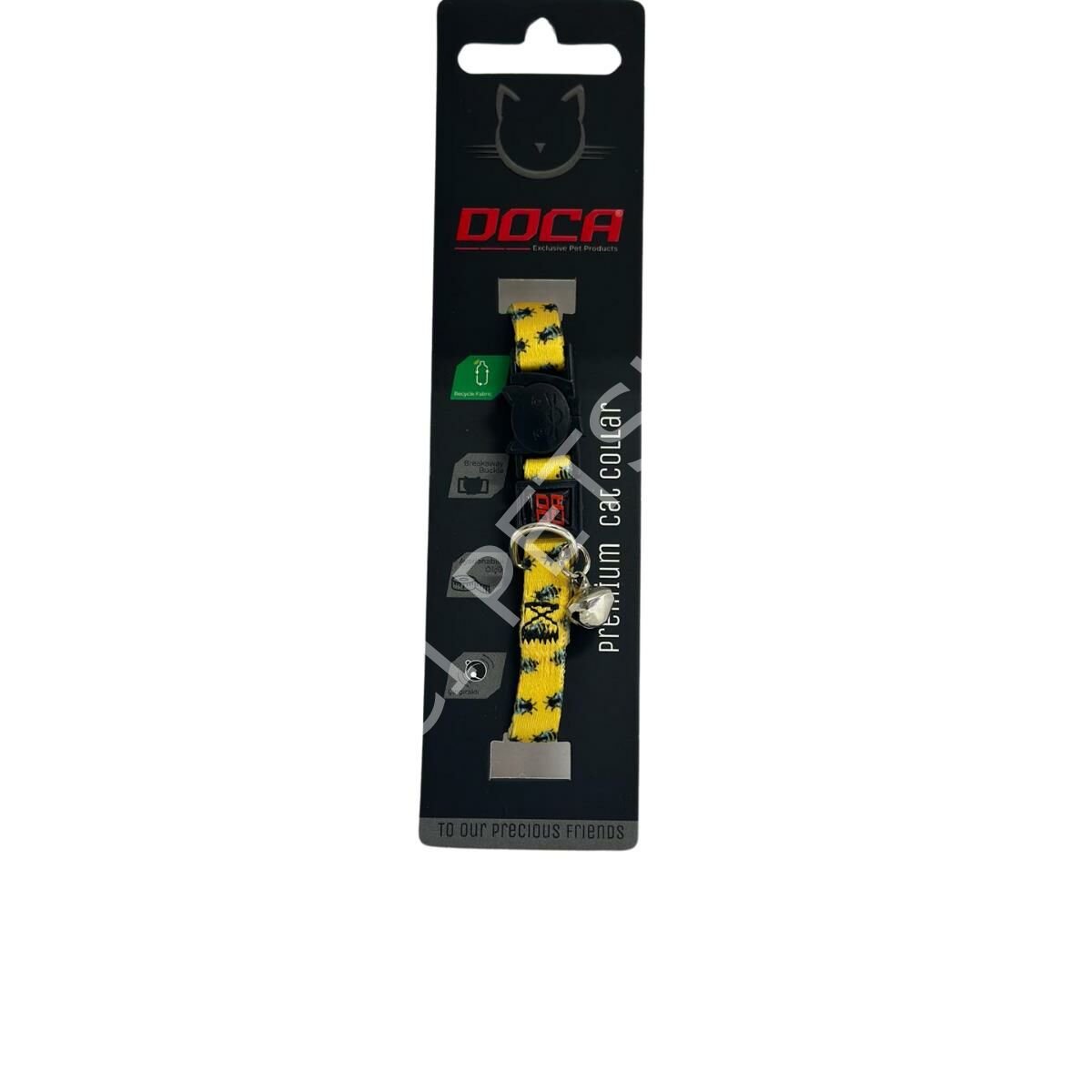 Doca Premium Bee Desenli Kedi Boyun Tasması 1,2 x 18-38 Cm
