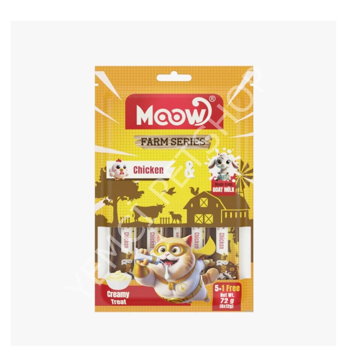 Moow Tavuklu Keçi Sütlü 12gr x 6 12 li Kedi Krema Ödülü