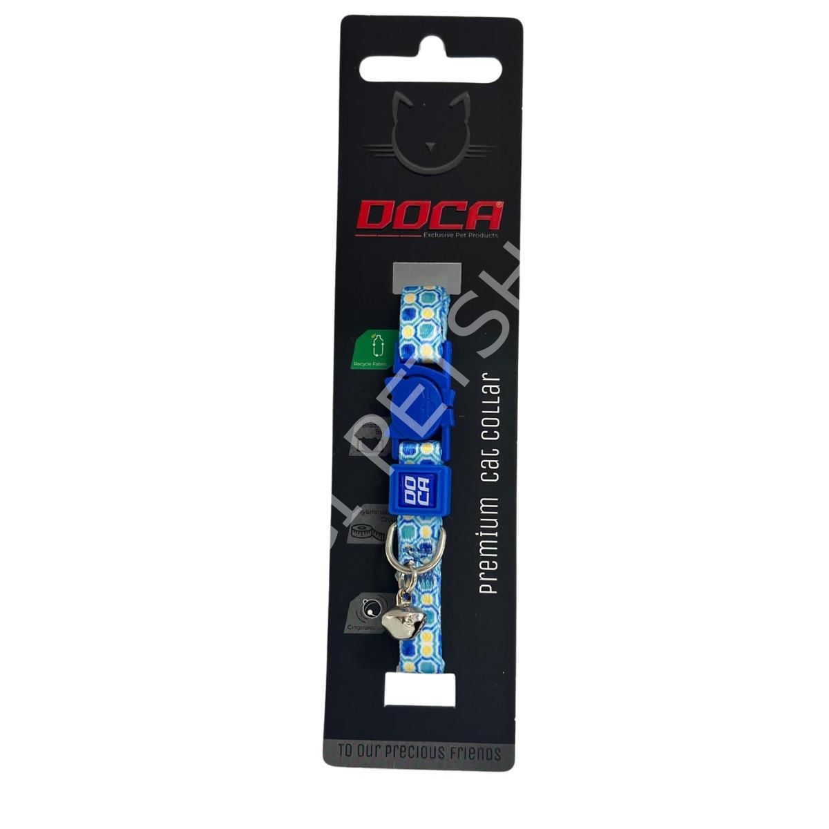 Doca Premium Aqua Desenli Kedi Boyun Tasması 1,2 x 18-38 Cm