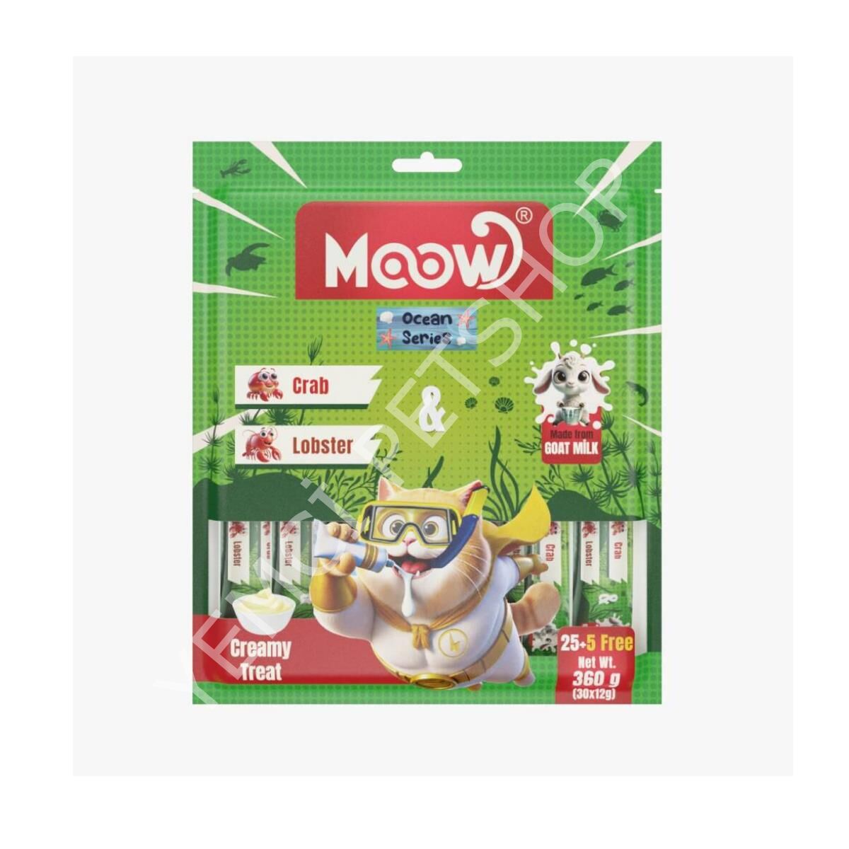 Moow Yengeçli&Istakozlu Keçi Sütlü 12gr x 30'lu Kedi Krema Ödülü