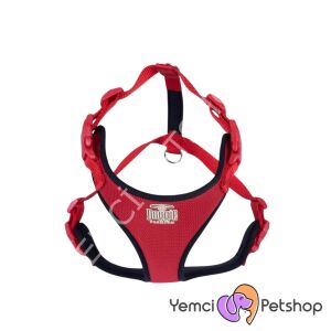 DOGGİE HAVALI DOKUMA GÖĞÜS TASMASI KIRMIZI 2X55-65CM