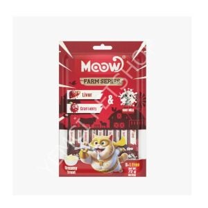 Moow Ciğerli&Kızılcıklı Keçi Sütlü 12gr x 6 Adet Kedi Krema Ödülü