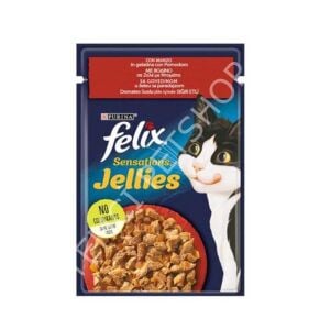 Felix Pouch Sensations Jellies Sığır Etli ve Domatesli Yaş Kedi Maması 85 Gr