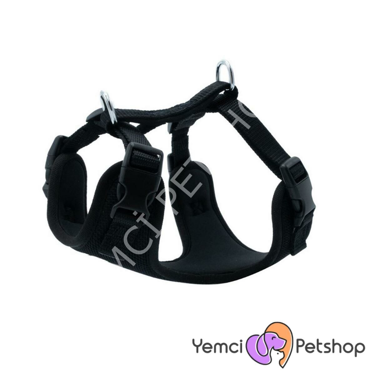 DOGGİE HAVALI DOKUMA GÖĞÜS TASMASI SİYAH 2,5X70-80CM