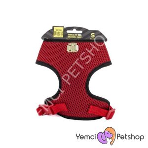 DOGGİE HAVALI DOKUMA KÜÇÜK IRK GÖĞÜS TASMASI KIRMIZI 2X50-65CM