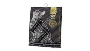 CATTİE DESENLİ KEDİ GÖĞÜS & GEZDİRME TAKIMI SİYAH 1X25-40CM