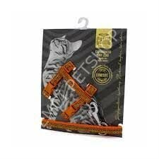 CATTİE DESENLİ KEDİ GÖĞÜS & GEZDİRME TAKIMI TURUNCU 1X25-40CM