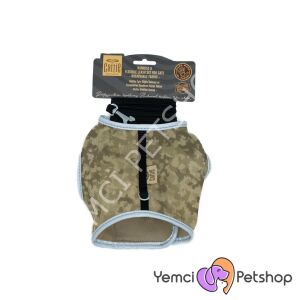 CATTİE HAVALI DOKUMA KEDİ GÖĞÜS & GEZDİRME TAKIMI KAMUFLAJ 1X25-35CM