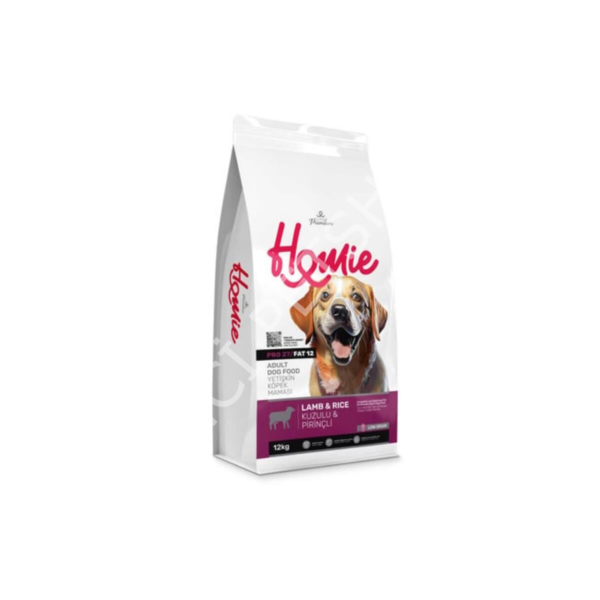 Homie Kuzulu ve Pirinçli Düşük Tahıllı Yetişkin Köpek Maması 12 Kg