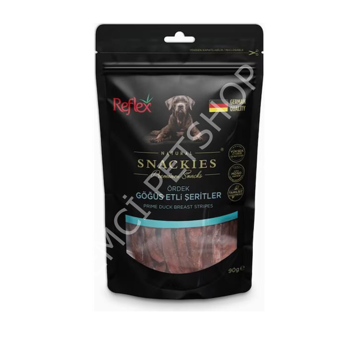 Reflex Snackies Ördek Göğüs Şeritleri Kurutulmuş Et Köpek Ödülü 90gr