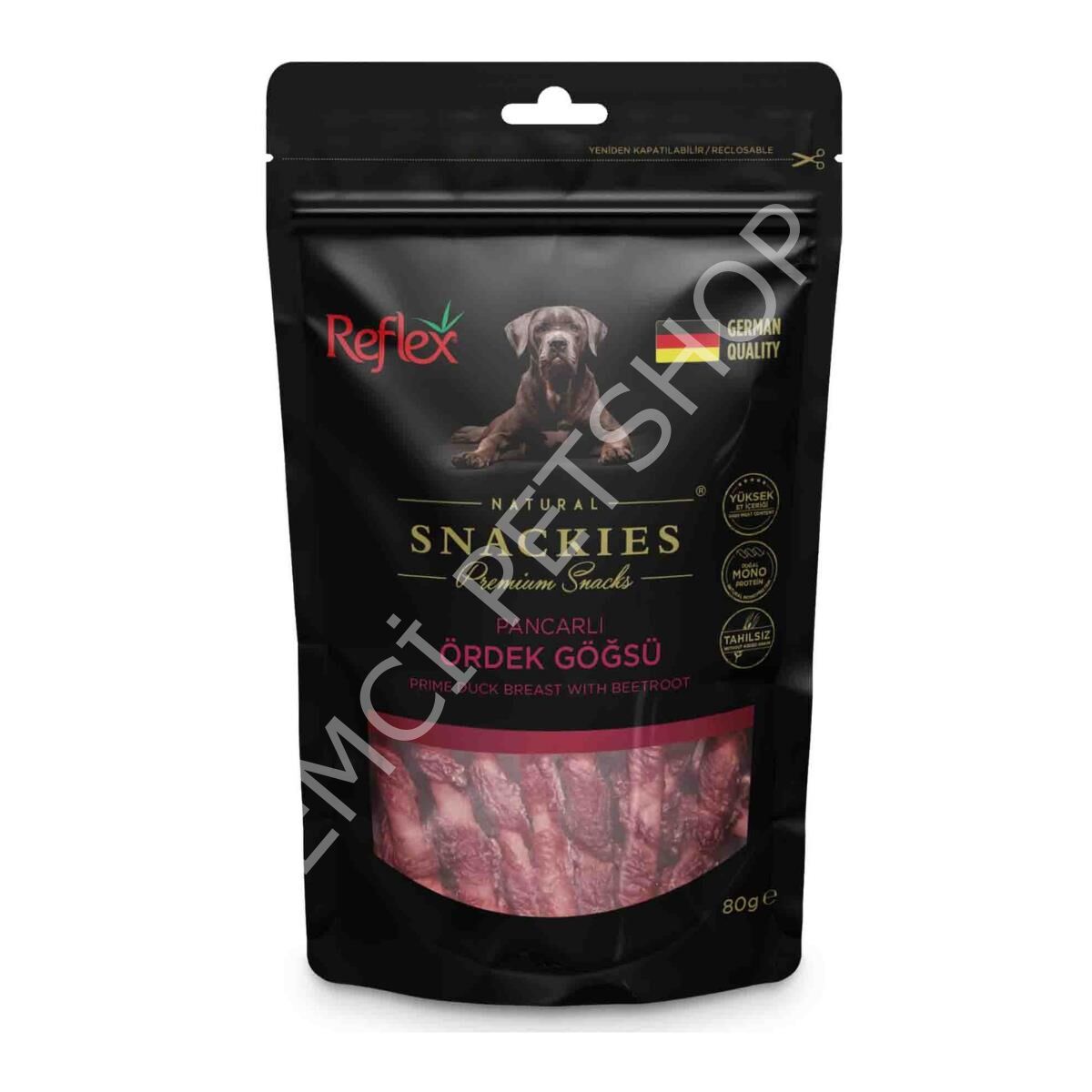 Reflex Snackies Pancarlı Ördek Göğsü Köpek Ödül Maması 80gr