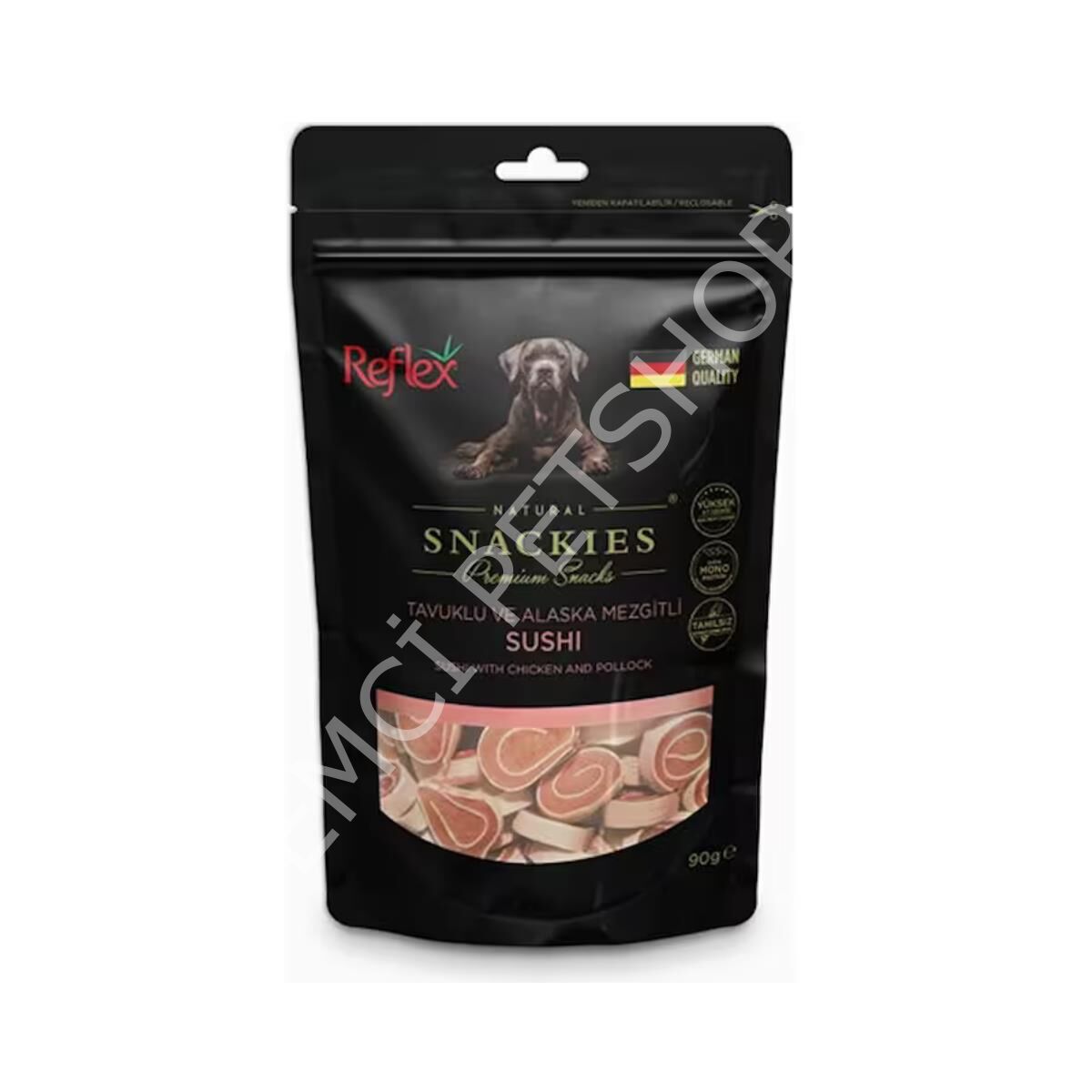 Reflex Snackies Tavuklu Alaska Mezgitli Kurutulmuş Et Köpek Ödülü 90gr