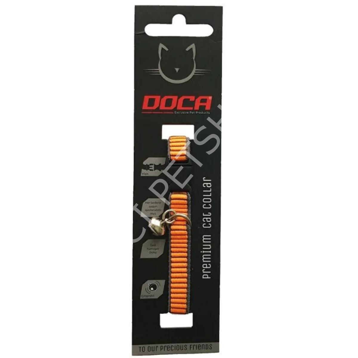 DOCA NEON TURUNCU KEDİ BOYUN TASMASI 1,2 X 18-28 CM