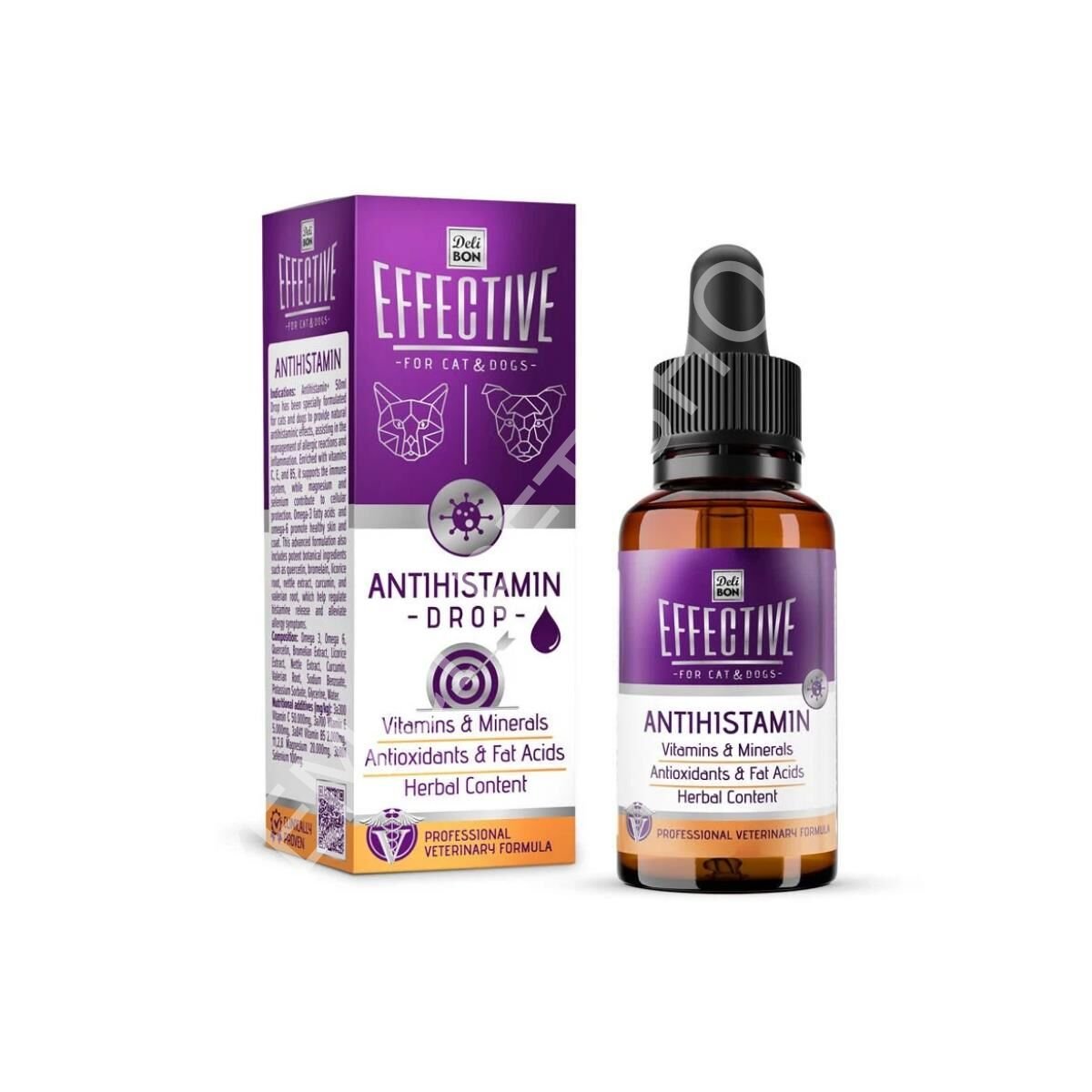 DELİBON EFFECTİVE KEDİ VE KÖPEK TAKVİYE ÜRÜNLERİ CİLT VE TÜY SAĞLIĞI 50ML