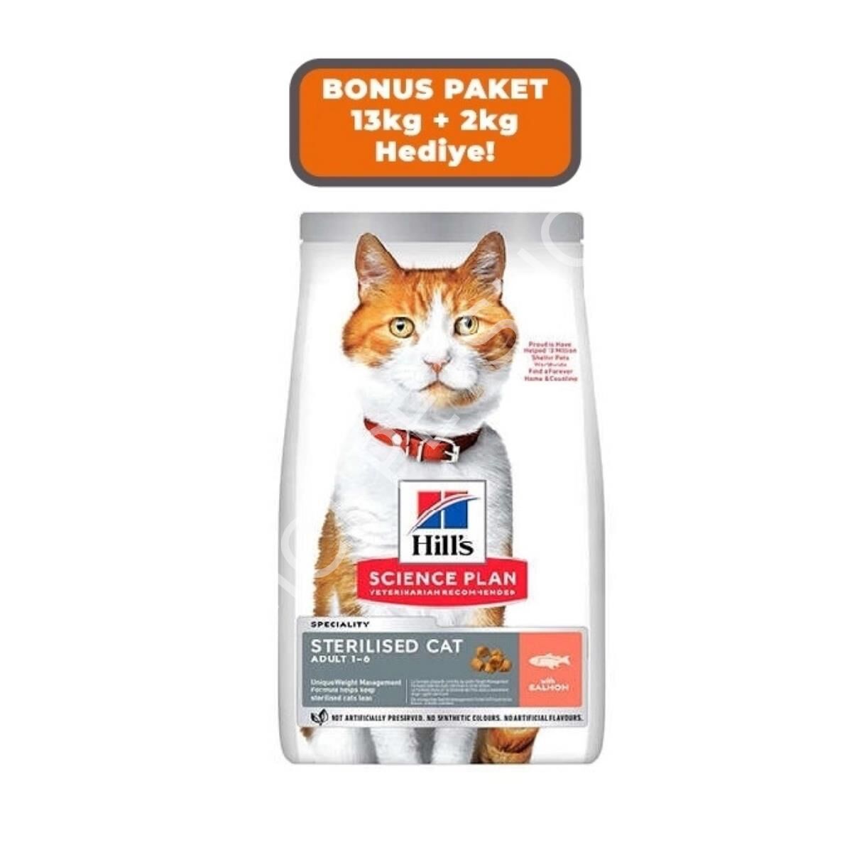 Hill's SCIENCE PLAN Somonlu Kısırlaştırılmış Kedi Maması 13kg + 2kg