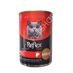 Reflex Plus Sos İçinde Parça Kuzulu Yetişkin Kedi Konservesi 400gr